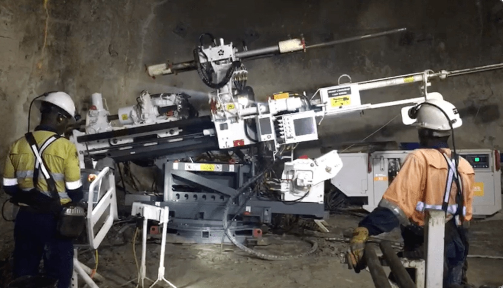 LM underground drill rig in operation